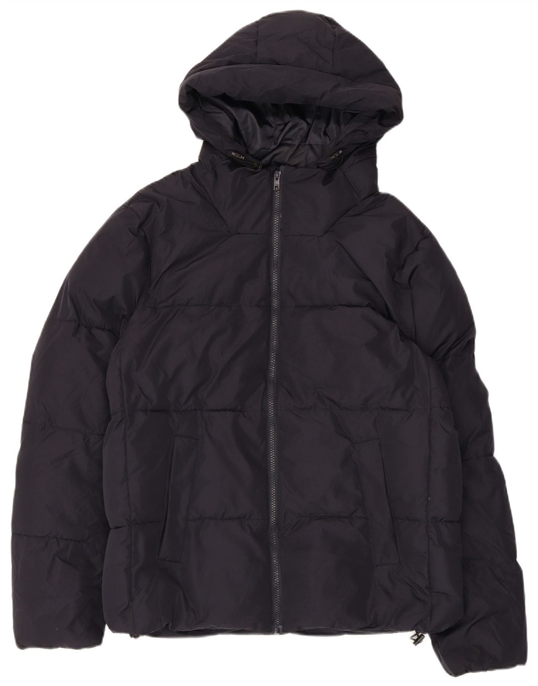 Jaqueta masculina acolchoada com capuz French Connection UK 38 azul marinho médio