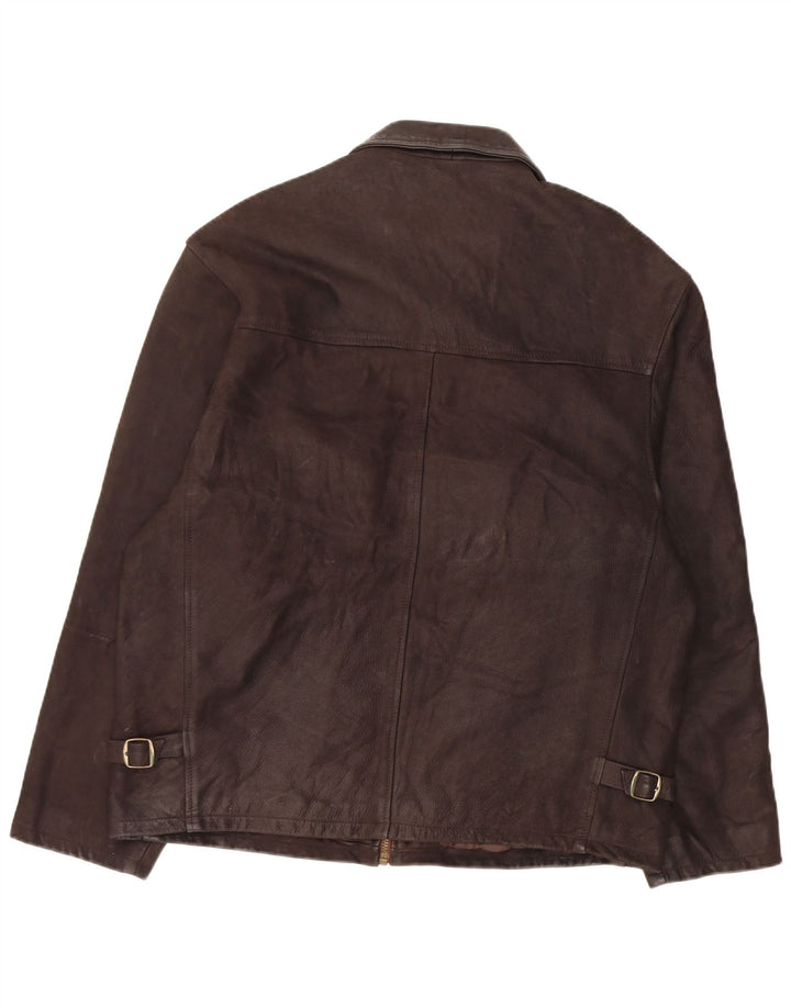 Jaqueta de couro masculina vintage UK 42 XL couro marrom