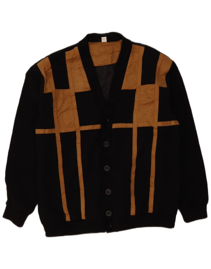 Jaqueta bomber masculina VINTAGE UK 42 XL preto Colourblock poliéster