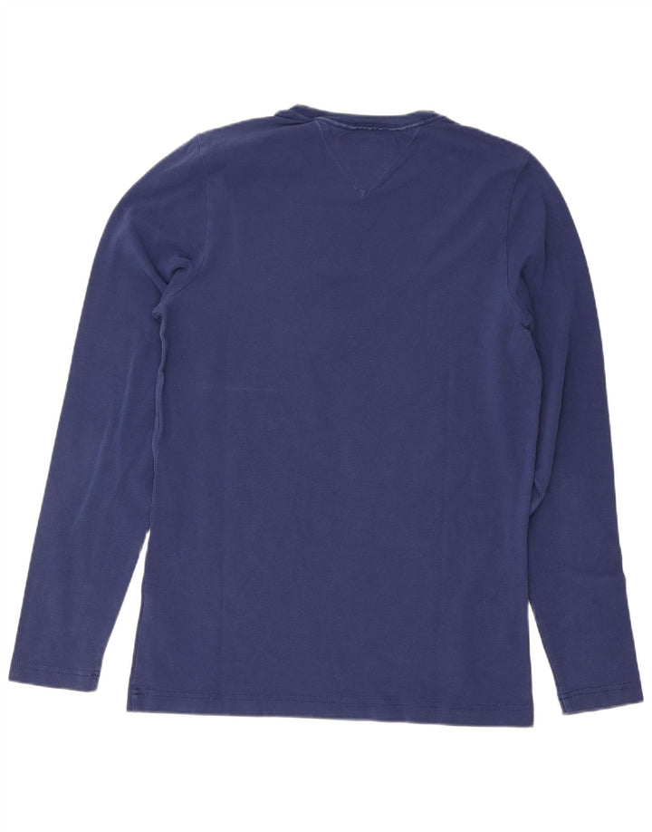 Tommy Hilfiger Mens Slim Fit Top Manga Longa Pequeno Algodão Azul