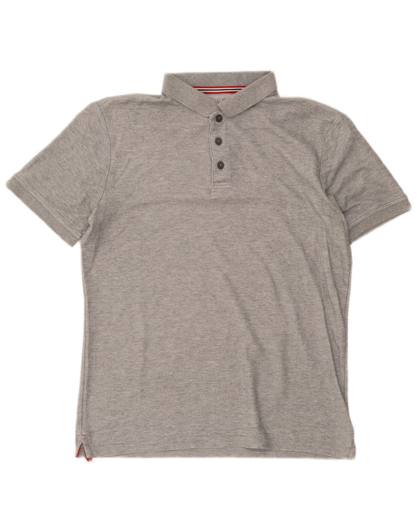Camisa polo masculina de golfe Calvin Klein cinza médio manchado