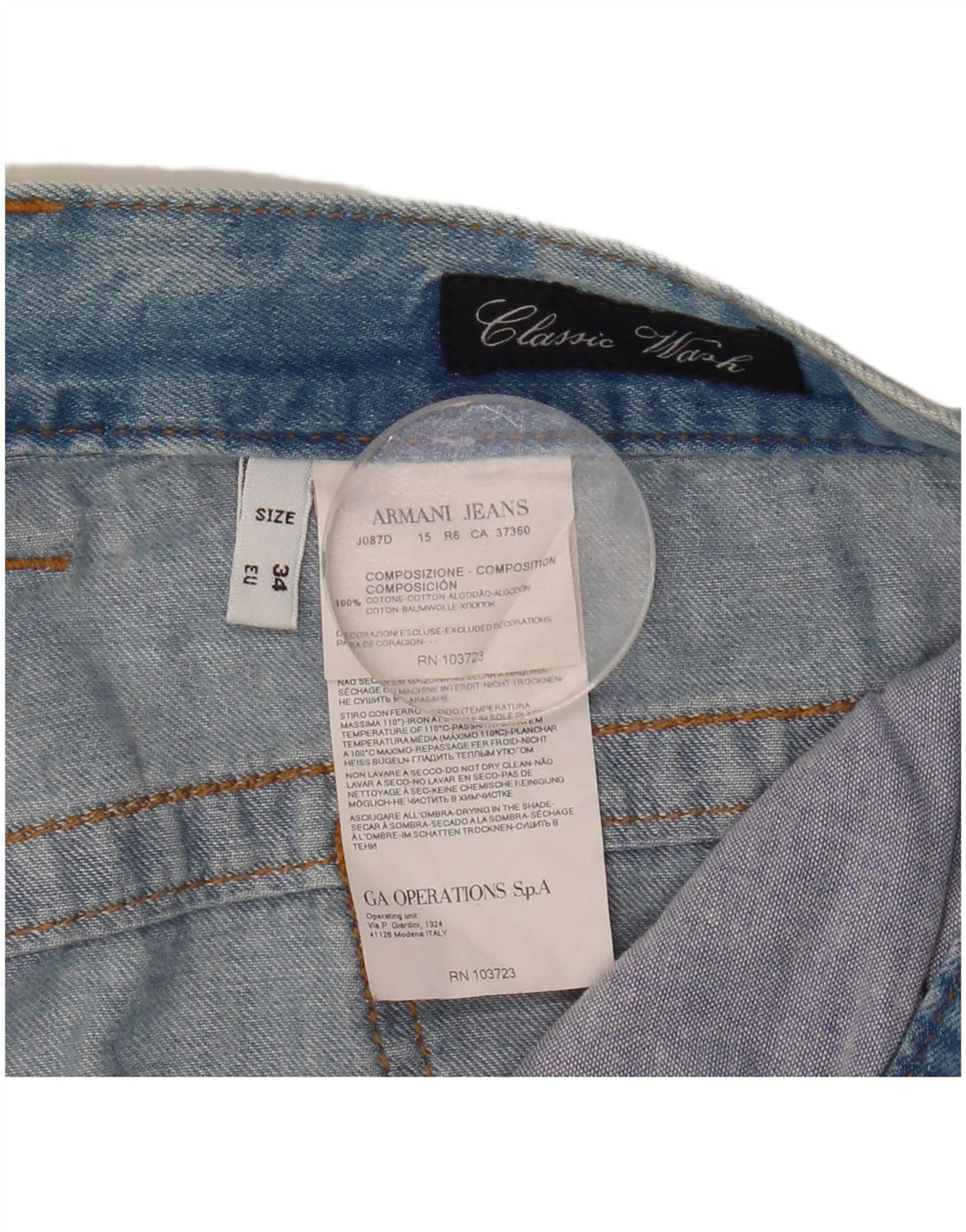 Calça Jeans Slim Feminina Armani W34 L33 Azul Algodão