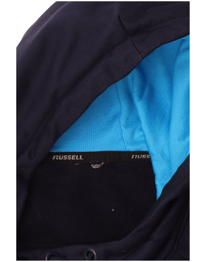 Russell Athletic Mens Jumper com capuz pequeno poliéster azul marinho