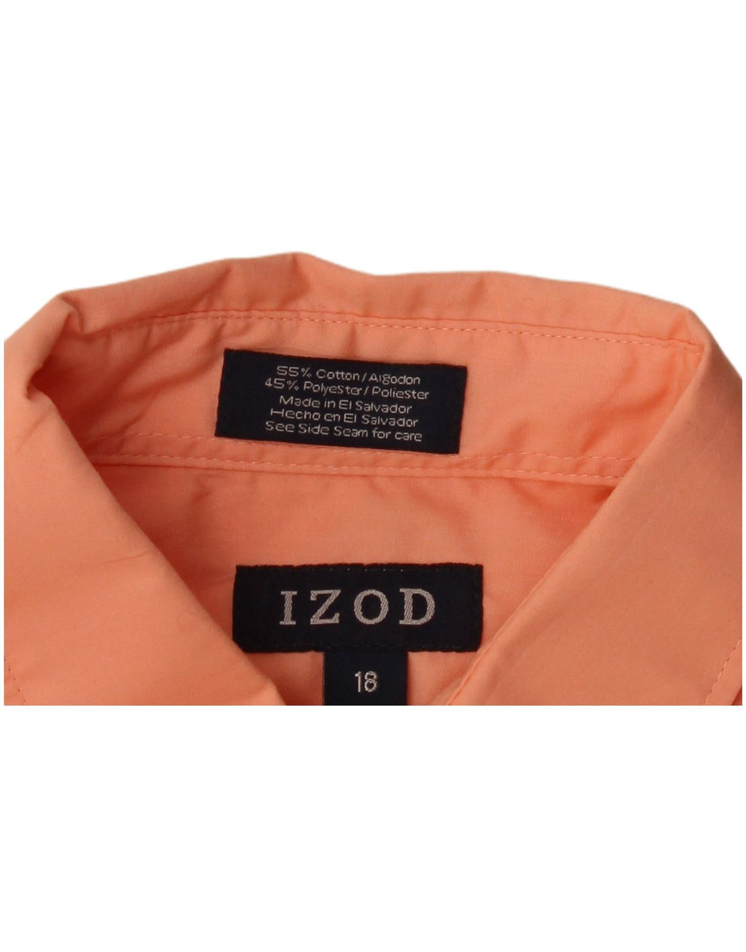 Camisa masculina IZOD 15-16 anos algodão laranja