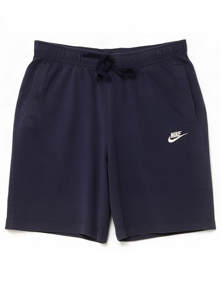 Shorts esportivos masculinos Nike médio azul marinho algodão