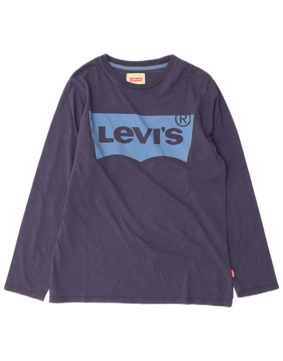 Top gráfico Levi's Boys manga comprida 13-14 anos azul marinho algodão