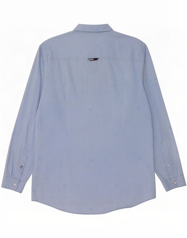 Tommy Hilfiger Mens Slim Fit Camisa XL Azul Algodão