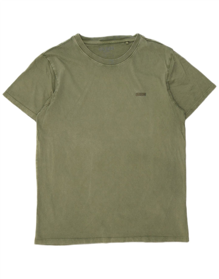 Camiseta masculina GUESS UK 36 algodão verde pequeno