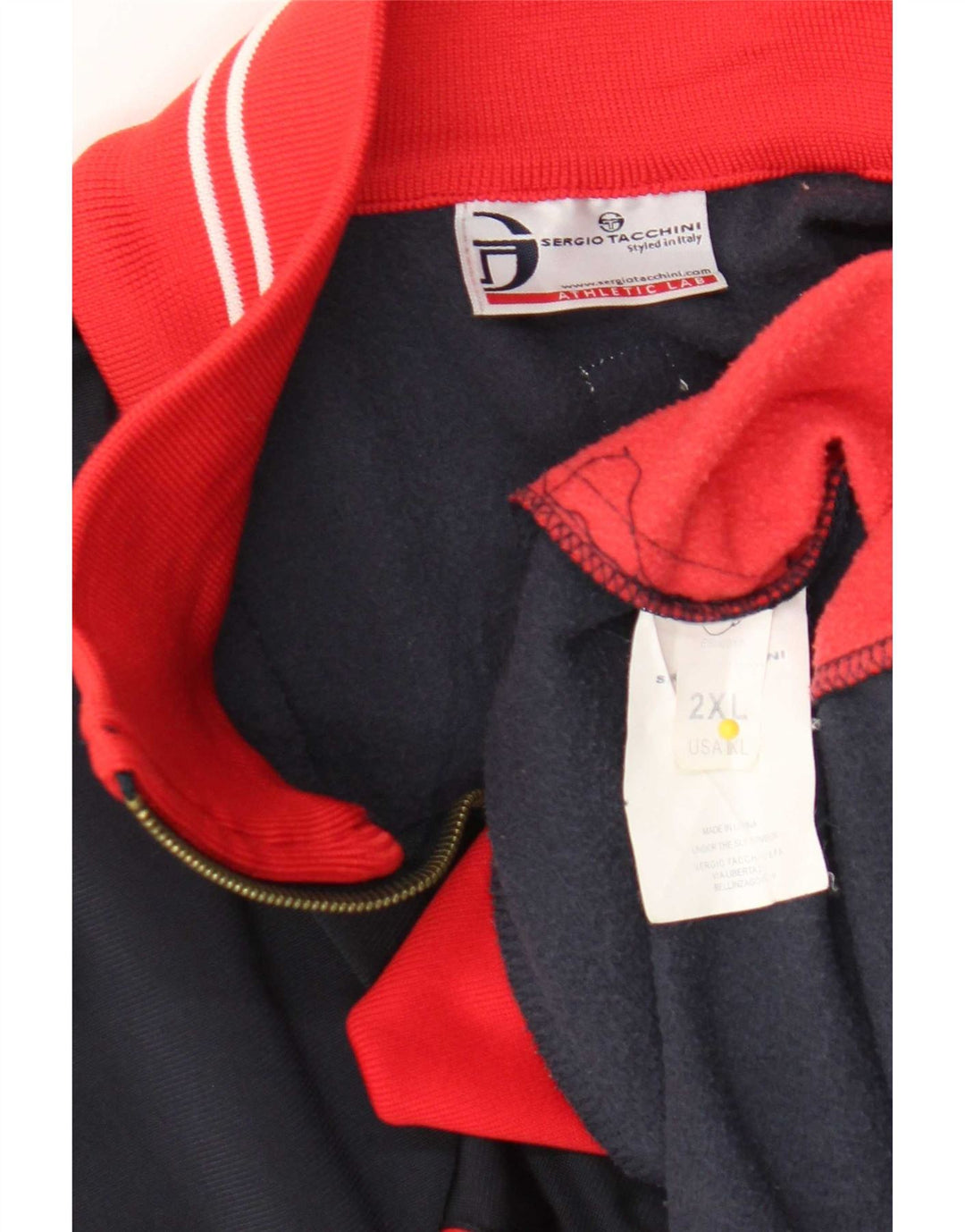 Sergio Tacchini Jaqueta masculina de agasalho 2XL azul marinho bloco colorido