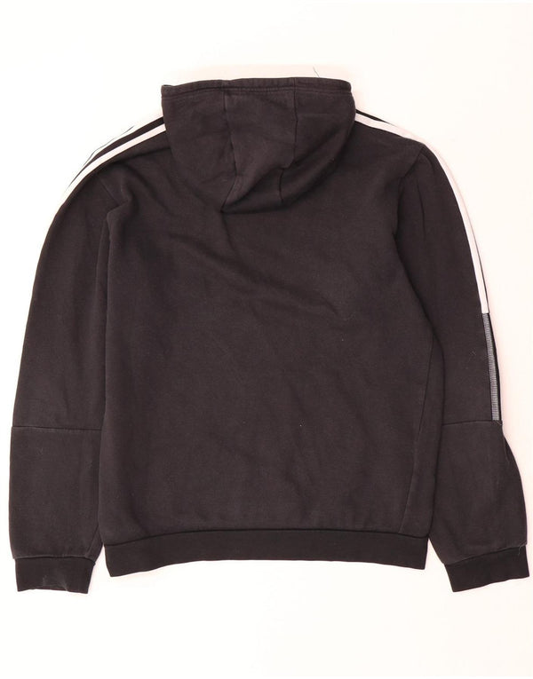 Adidas Womens Hoodie Jumper UK 16 Grande Algodão Preto