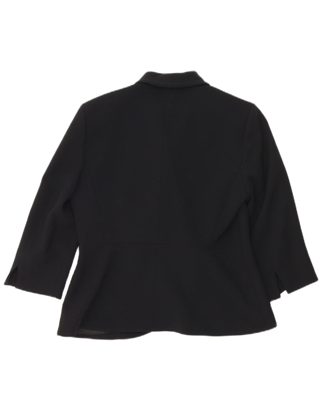 Jaqueta blazer feminina Max Mara manga 3/4 1 botão Reino Unido 12 médio preto rayon