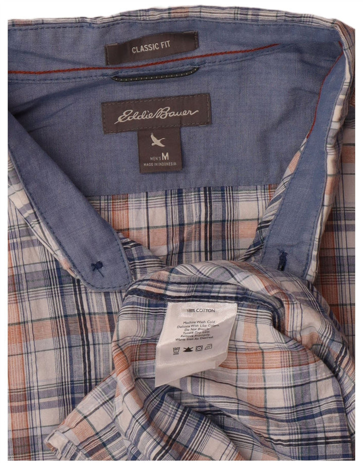 EDDIE BAUER Camisa masculina de manga curta clássica de ajuste médio xadrez multicolorido