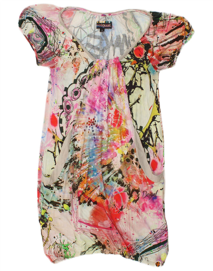 DESIGUAL Vestido feminino gráfico bolha Reino Unido 8 pequeno tie-dye multicolorido