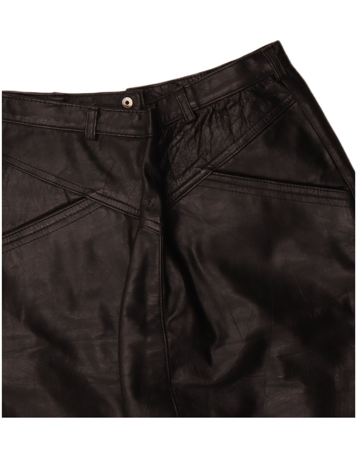 Saia lápis feminina vintage de couro W26 pequena preta