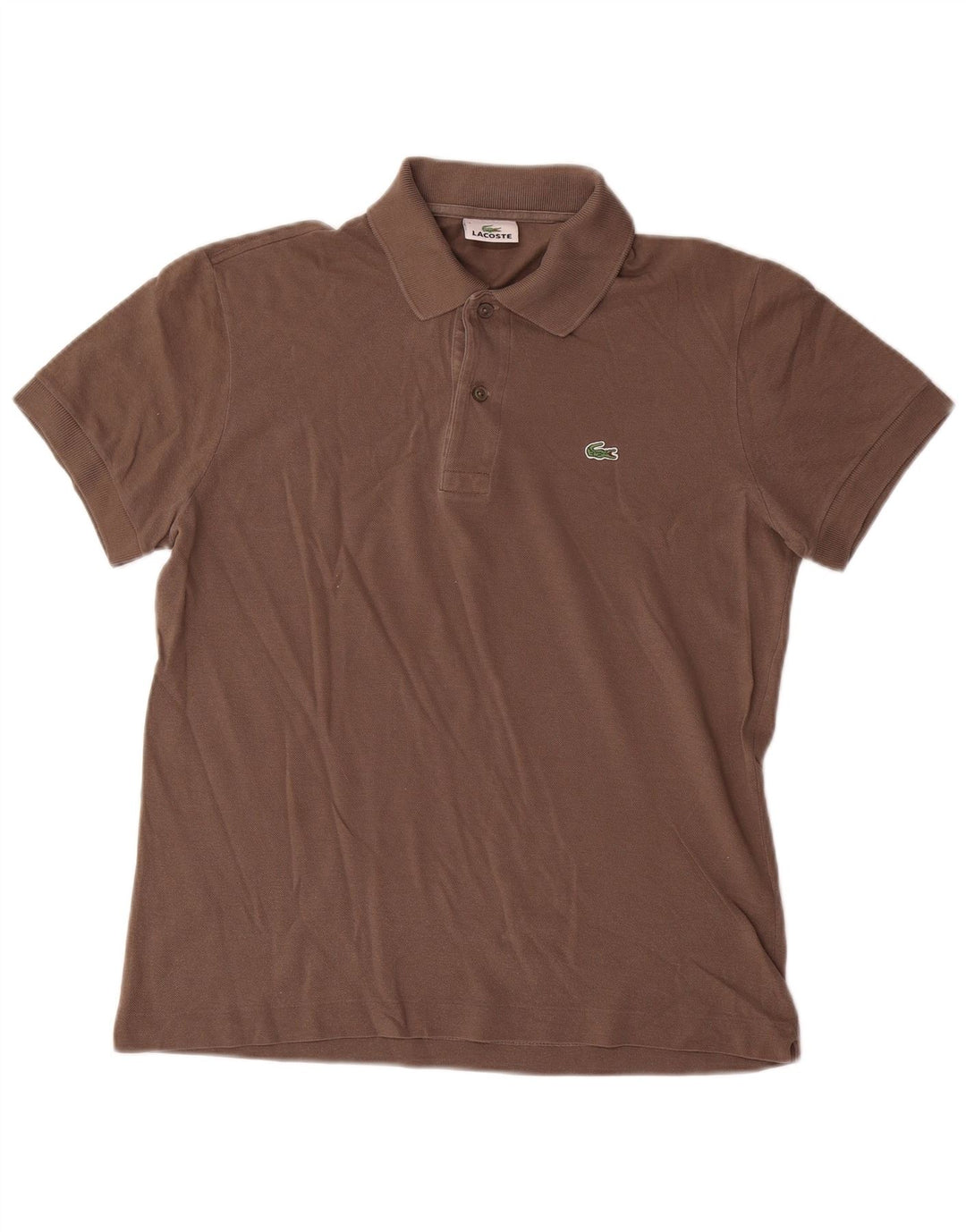 Camisa polo masculina Lacoste tamanho 3 pequeno algodão marrom