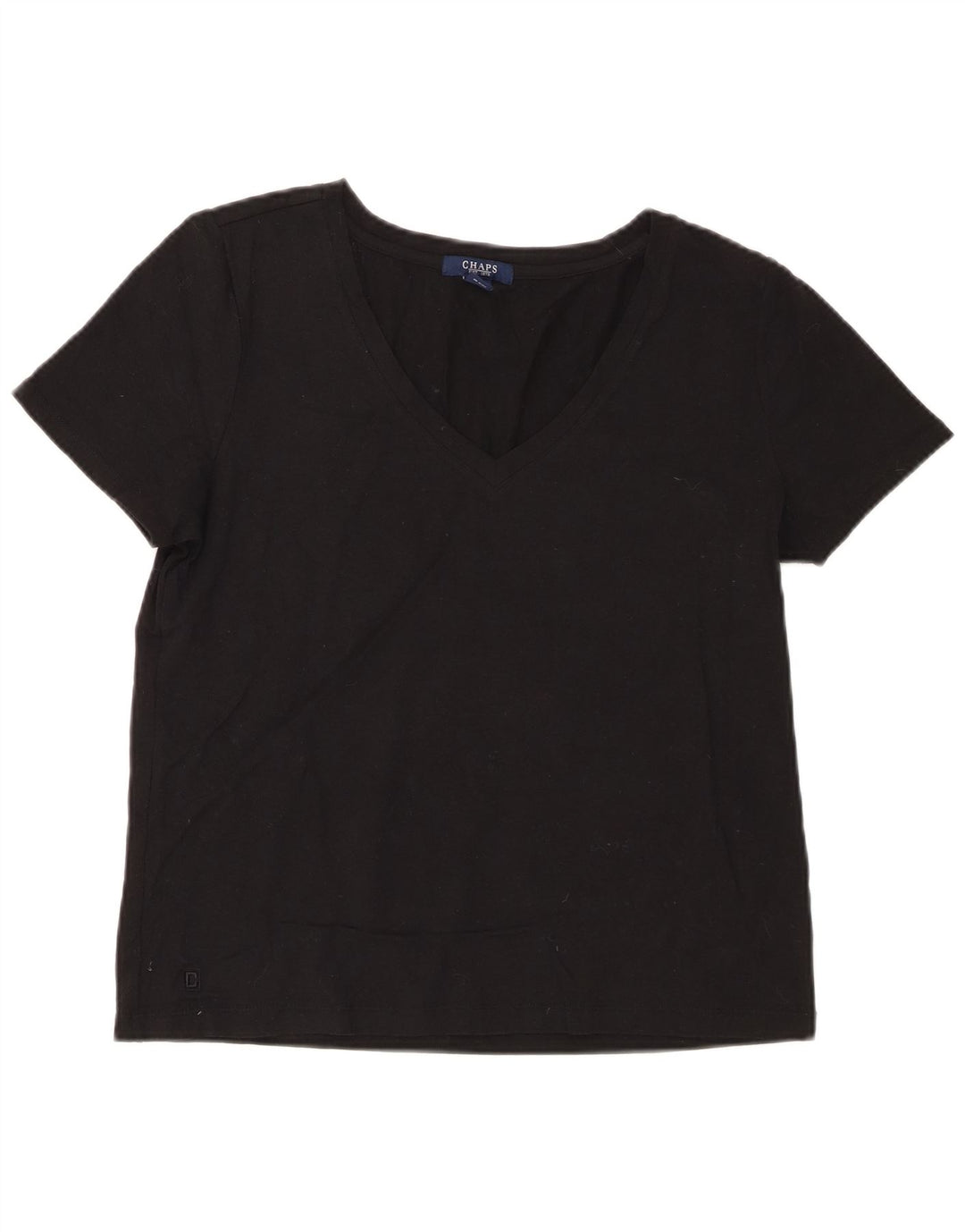Camiseta feminina Chaps UK 14 grande algodão preto