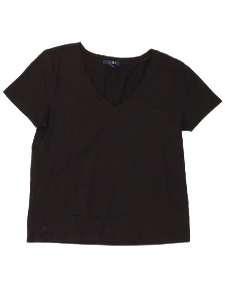 Camiseta feminina Chaps UK 14 grande algodão preto