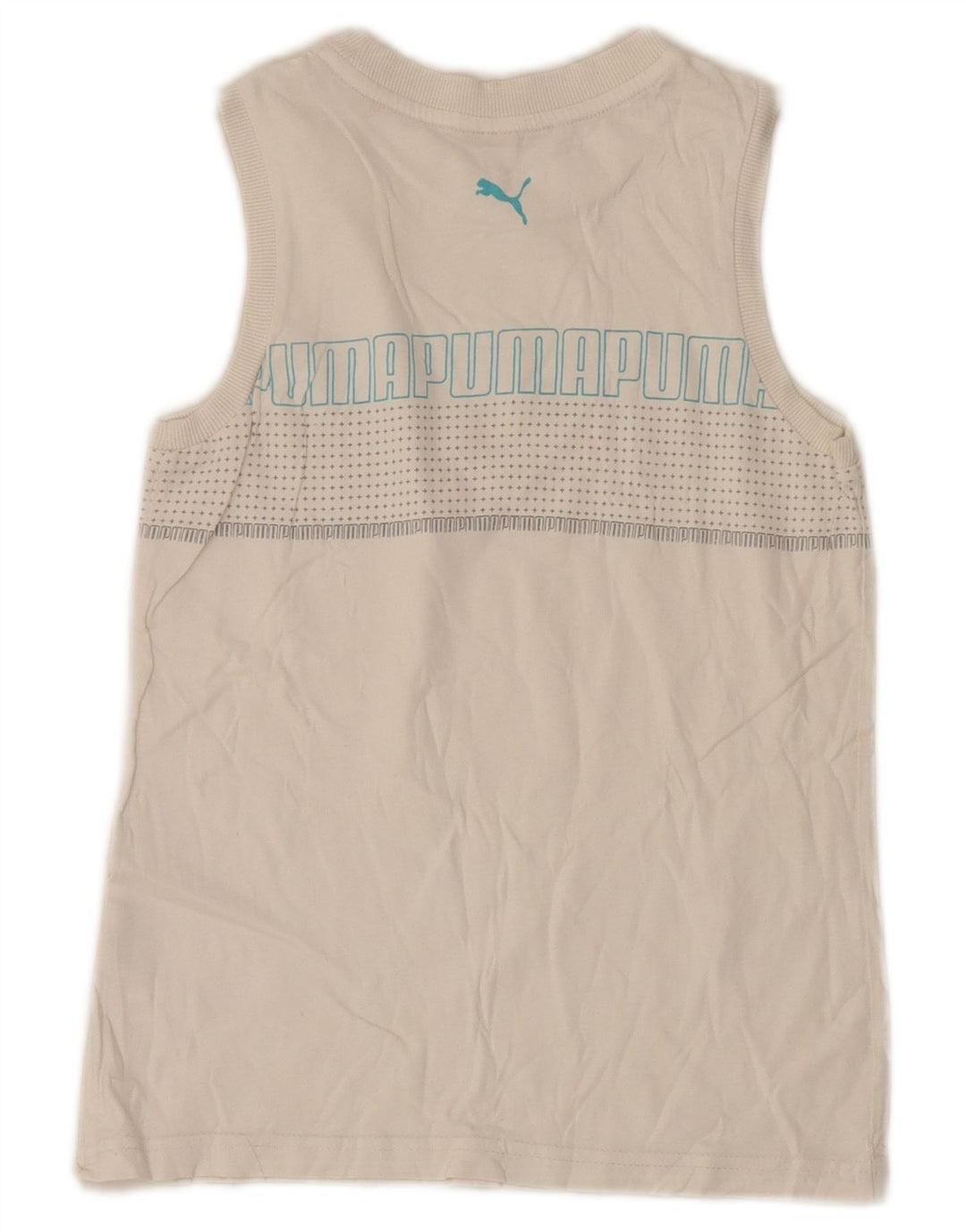 Colete gráfico Puma Boys Top 9-10 anos branco manchado