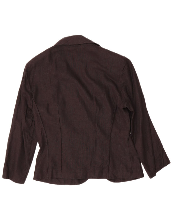 Jaqueta blazer feminina de manga 3/4 Marks & Spencer UK 8 pequena linho preto