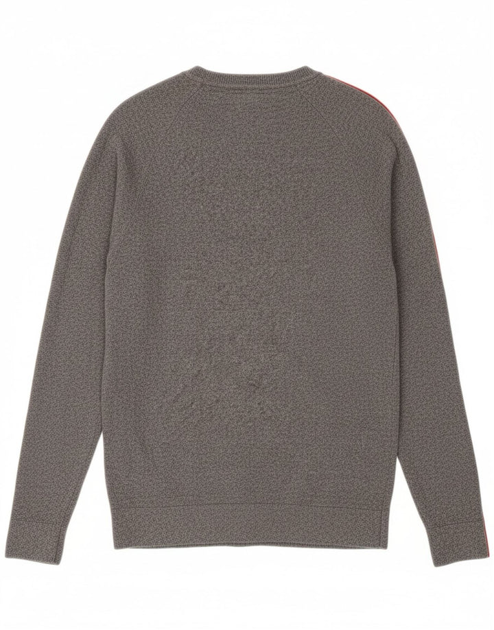 Suéter masculino SUPERDRY com gola redonda e algodão manchado cinza pequeno
