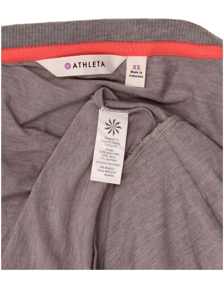 Vestido feminino Athleta com cintura larga e larga UK 6 XS cinza poliéster