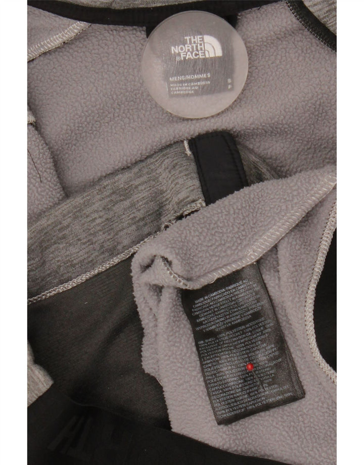 Suéter masculino com capuz e zíper The North Face pequeno cinza colorblock poliéster