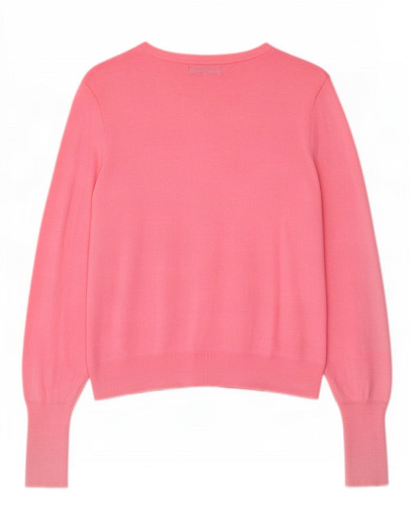 Suéter cardigã feminino Marks & Spencer UK 16 grande viscose rosa