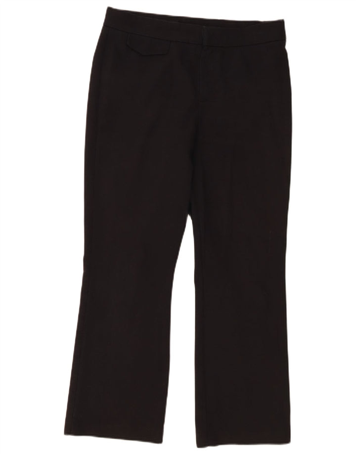 Calça feminina Zara Bootcut cortada média W28 L25 algodão preto