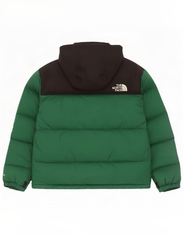 Jaqueta masculina acolchoada com capuz The North Face UK 40 grande bloco colorido verde