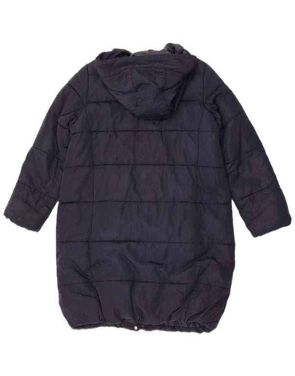 Casaco acolchoado com capuz para meninas Marks & Spencer 11-12 anos azul marinho poliéster