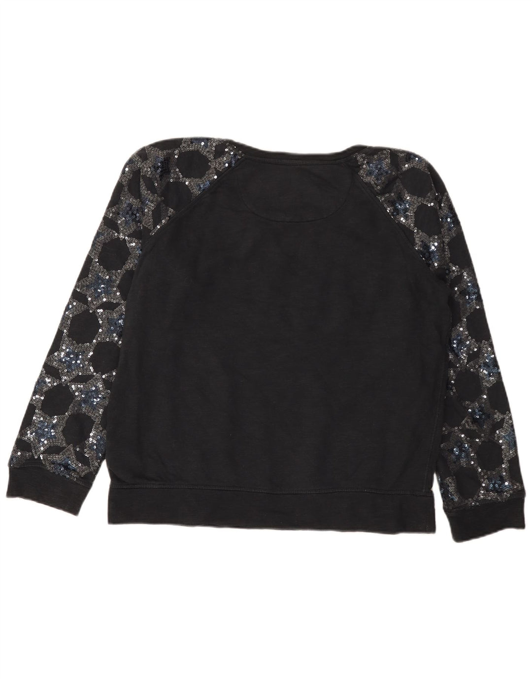 Suéter gráfico feminino SUPERDRY UK 16 grande algodão preto