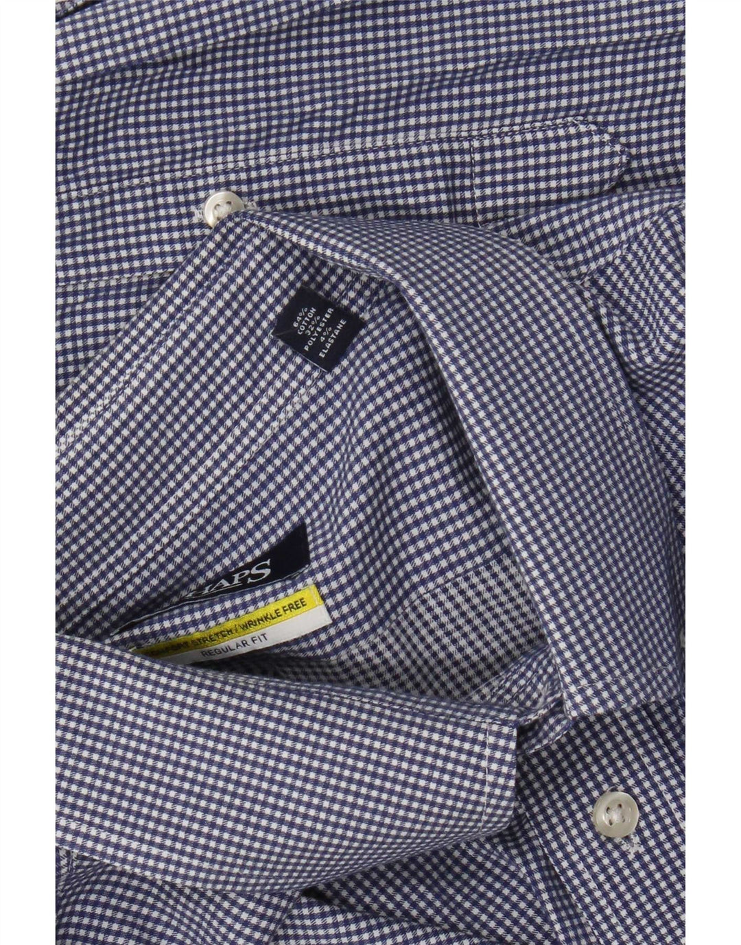 Camisa masculina Chaps Regular Fit tamanho 18 2XL algodão guingão azul