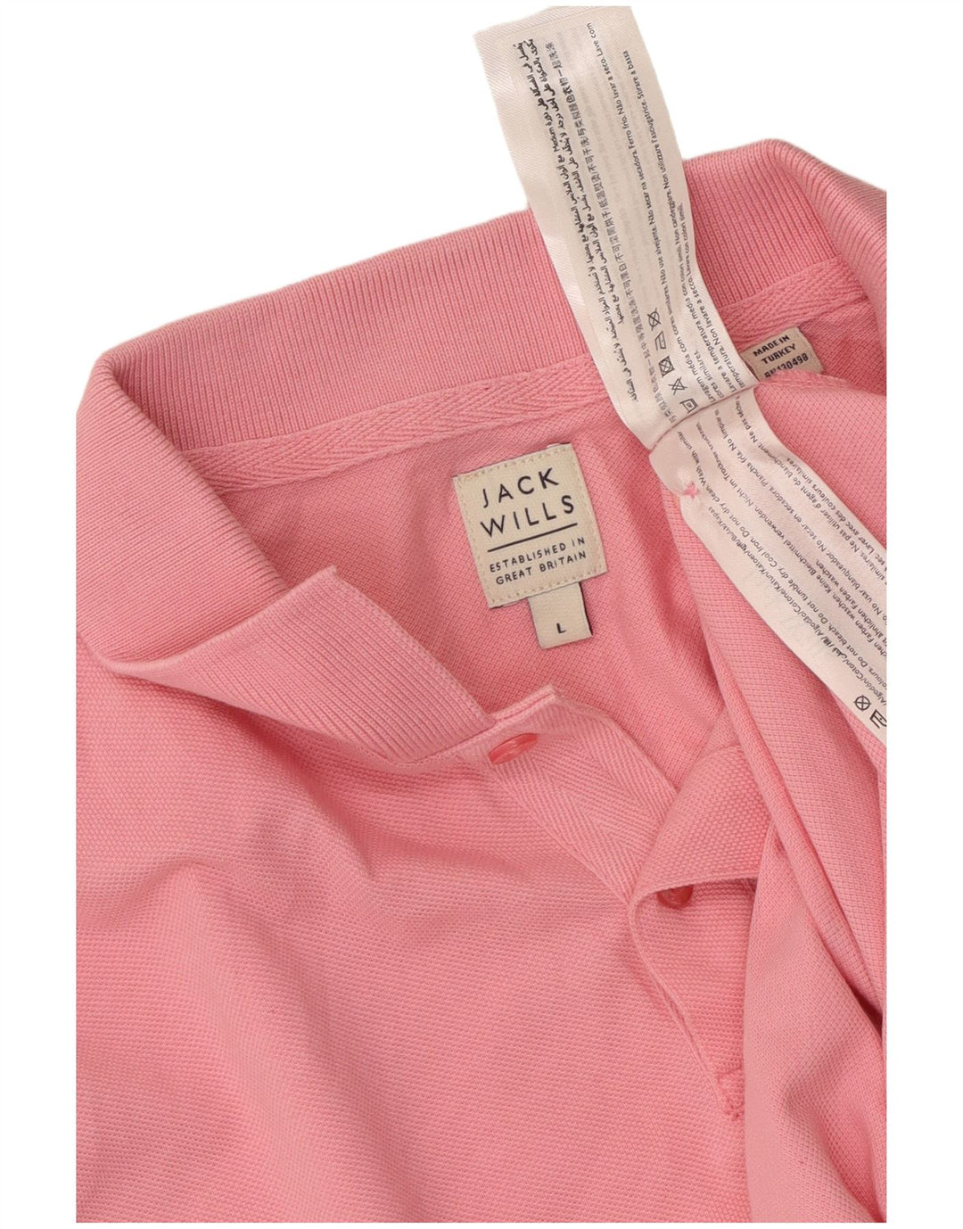Camisa polo masculina JACK WILLS grande algodão rosa