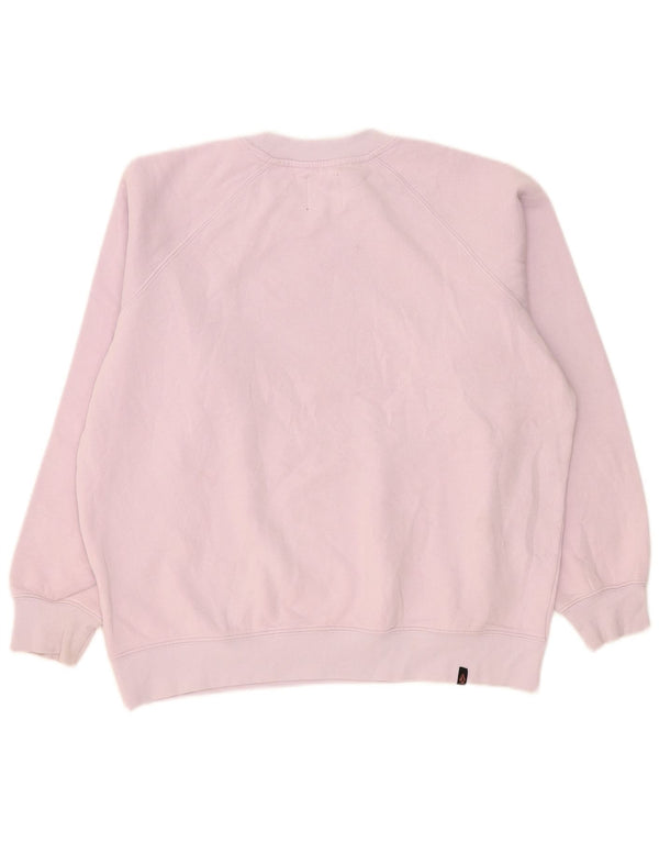 Volcom Womens Graphic Oversized Sweatshirt Jumper US 4/6 Small Pink Cotton