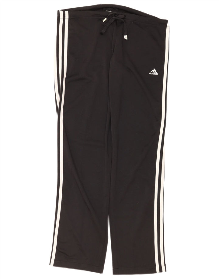 Calças de treino masculinas Adidas UK 36/38 poliéster preto pequeno