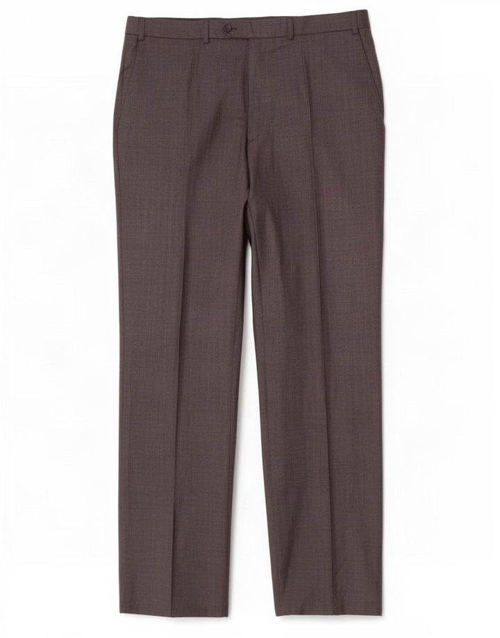 Calça masculina de terno reto Marks & Spencer W40 L33 lã cinza
