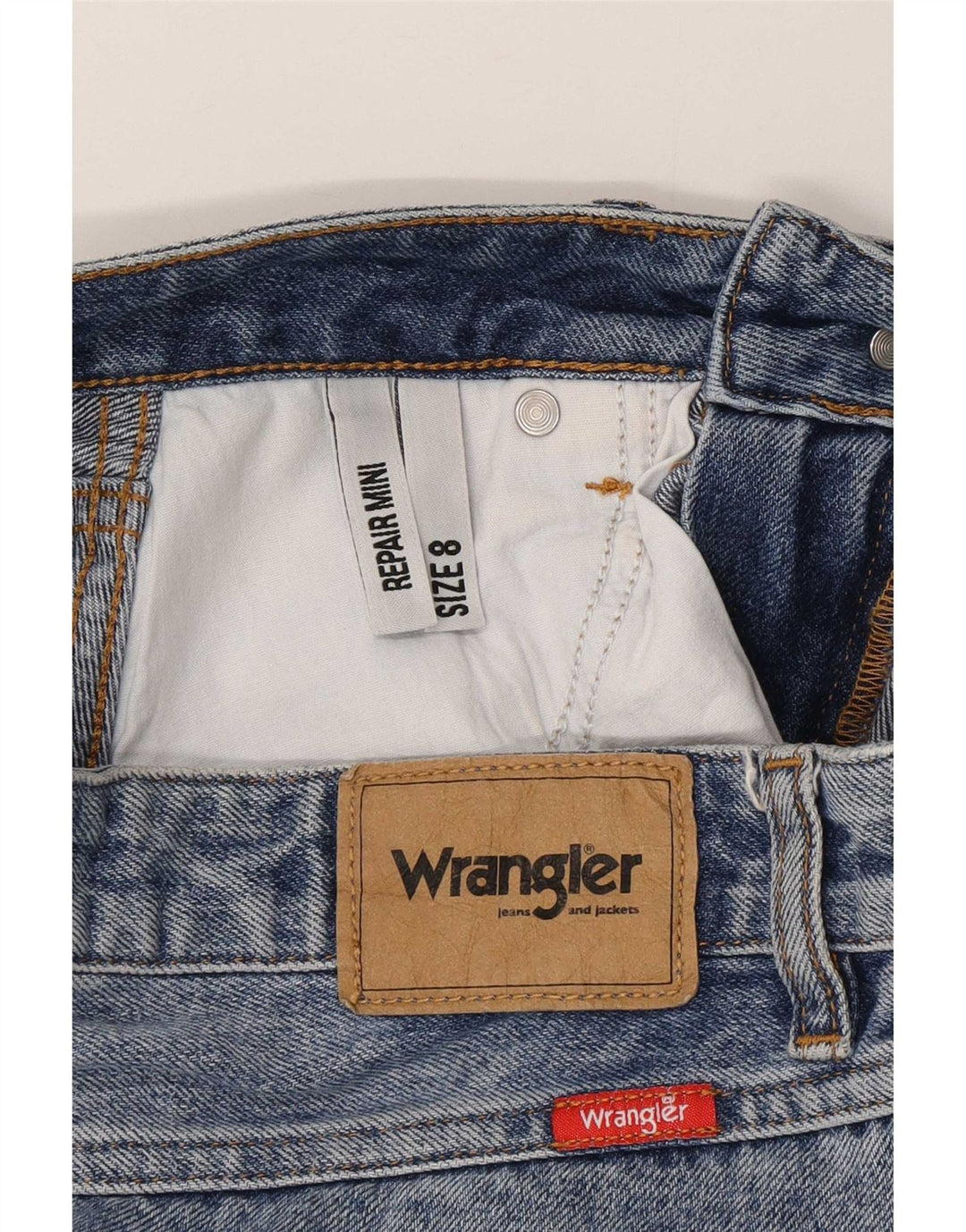 Saia jeans Wrangler feminina desgastada Reino Unido 8 pequena W27 azul
