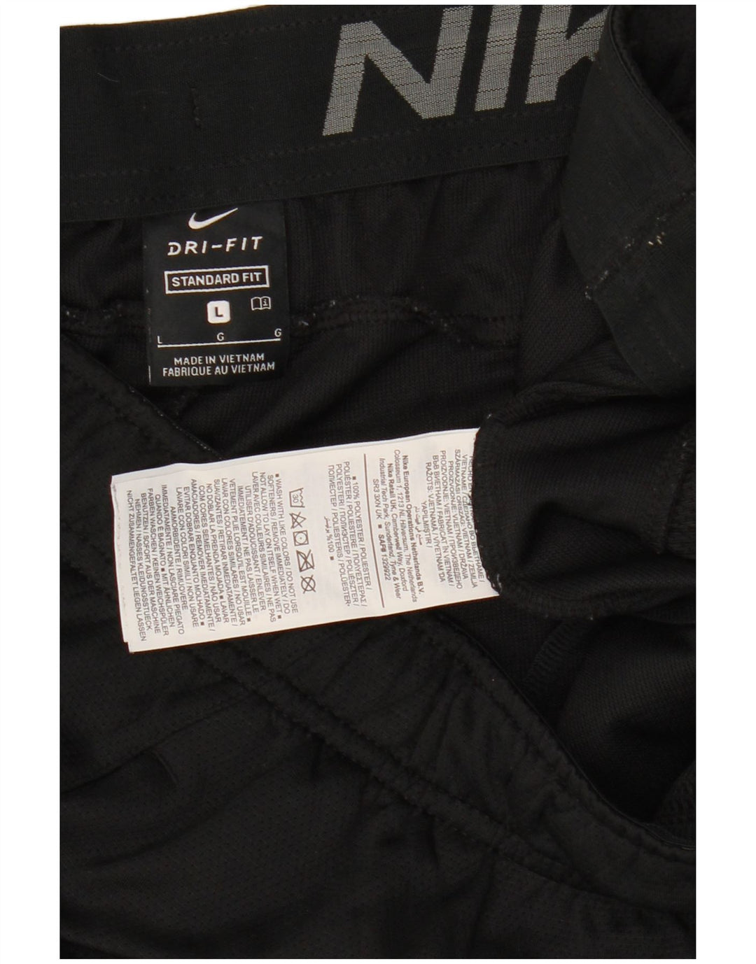 Shorts esportivos masculinos Nike Dri Fit Standard grande poliéster colorblock preto