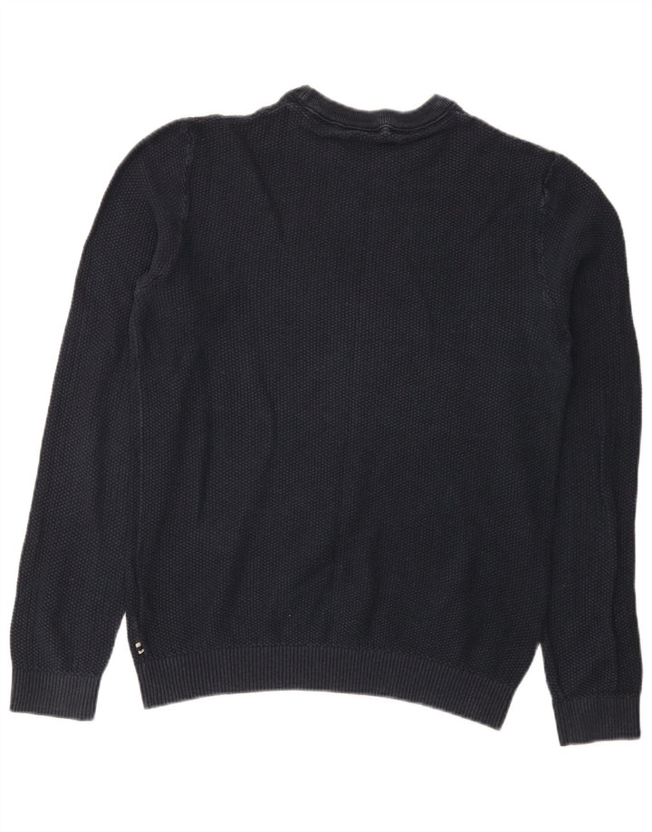 Suéter masculino Jack & Jones com gola redonda, algodão azul marinho médio