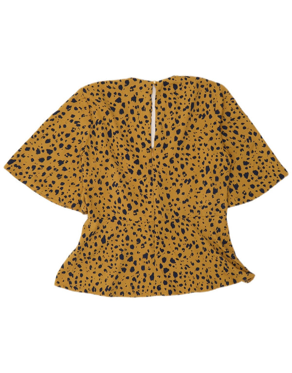 Blusa feminina Coast UK 12 poliéster amarelo médio com estampa animal