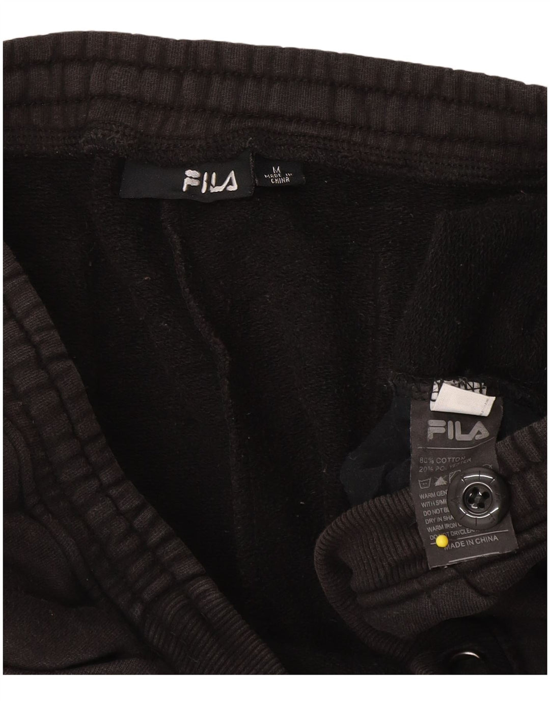 Fila Womens Tracksuit Calças UK 14 Médio Algodão Preto
