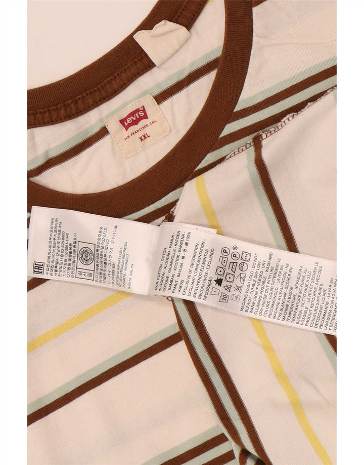 Camiseta masculina Levi's Top 2XL algodão listrado branco