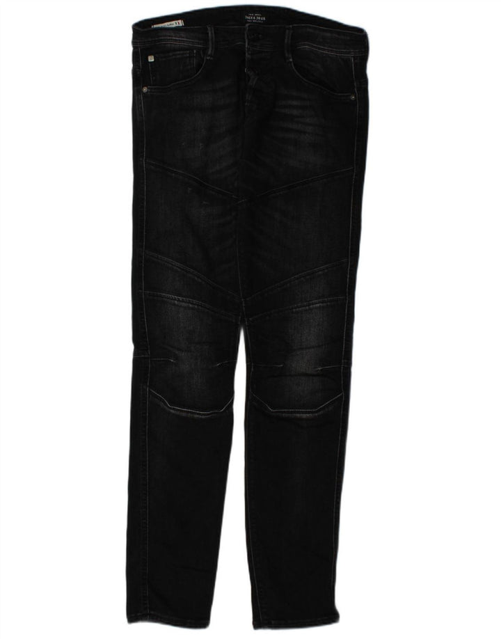 JACK & JONES Jeans Slim Masculino W32 L32 Algodão Preto