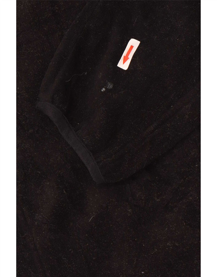 Jaqueta de lã feminina L.L.Bean UK 16 grande poliéster colorblock preto
