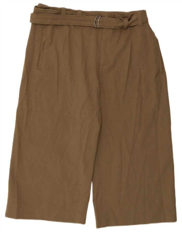 Zara Calça Capri Feminina 2XL W36 L20 Poliéster Cáqui
