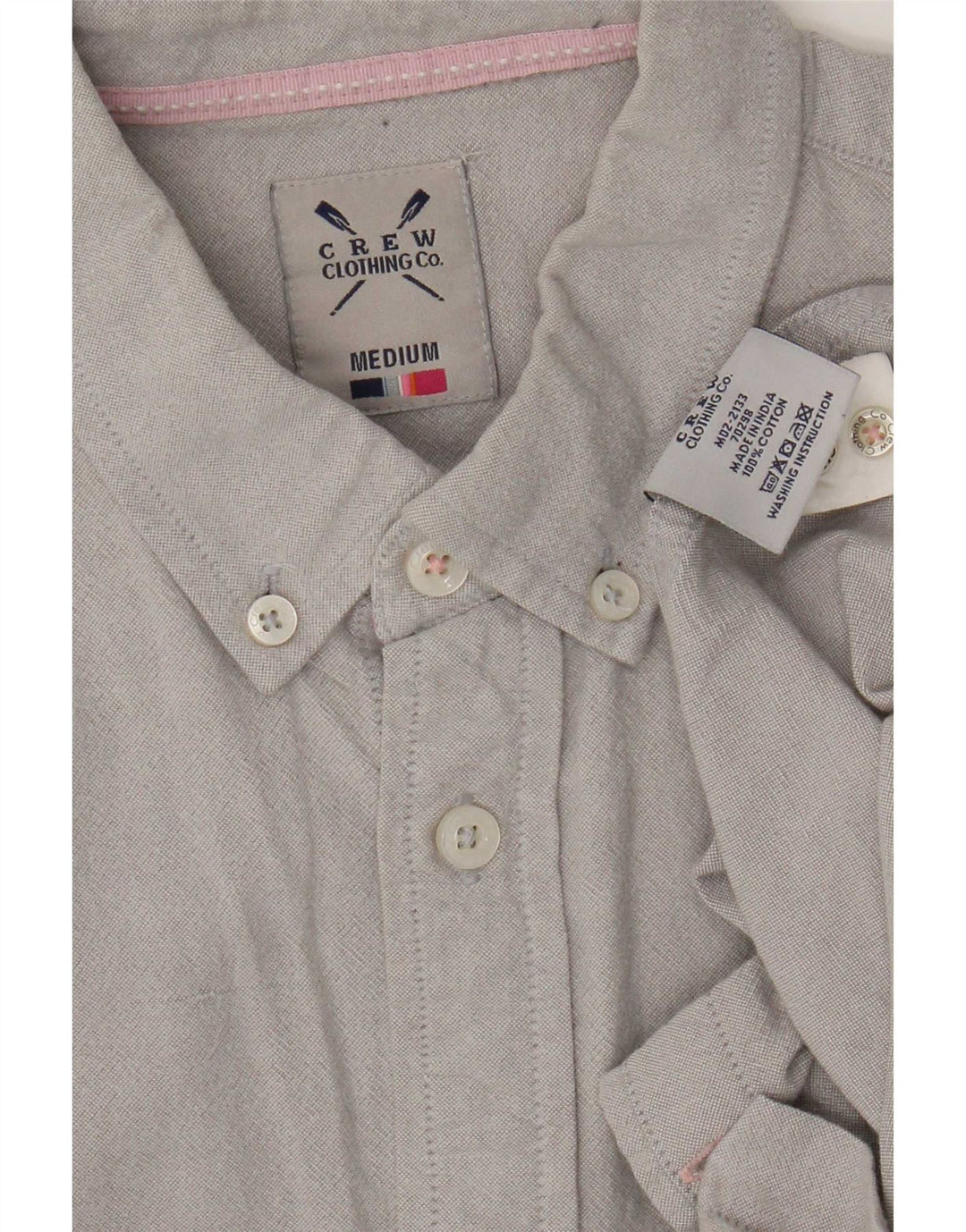 Camisa masculina Crew Clothing algodão cinza médio
