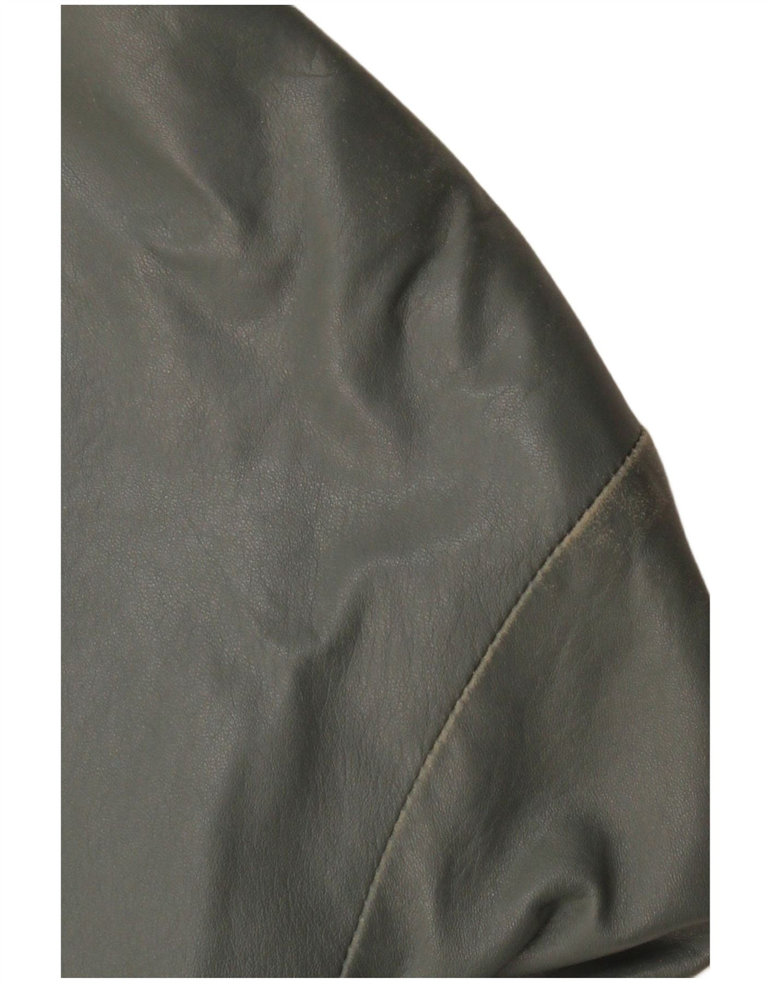 Jaqueta bomber feminina de couro VINTAGE Reino Unido 12 couro cinza médio