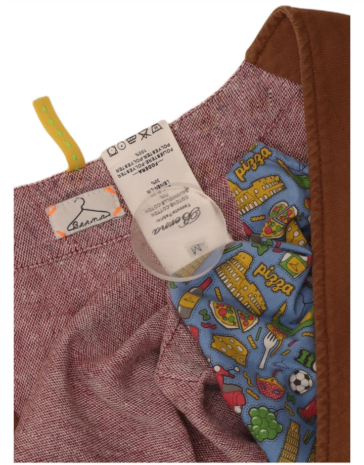 Colete masculino Berna com peito duplo de algodão marrom médio