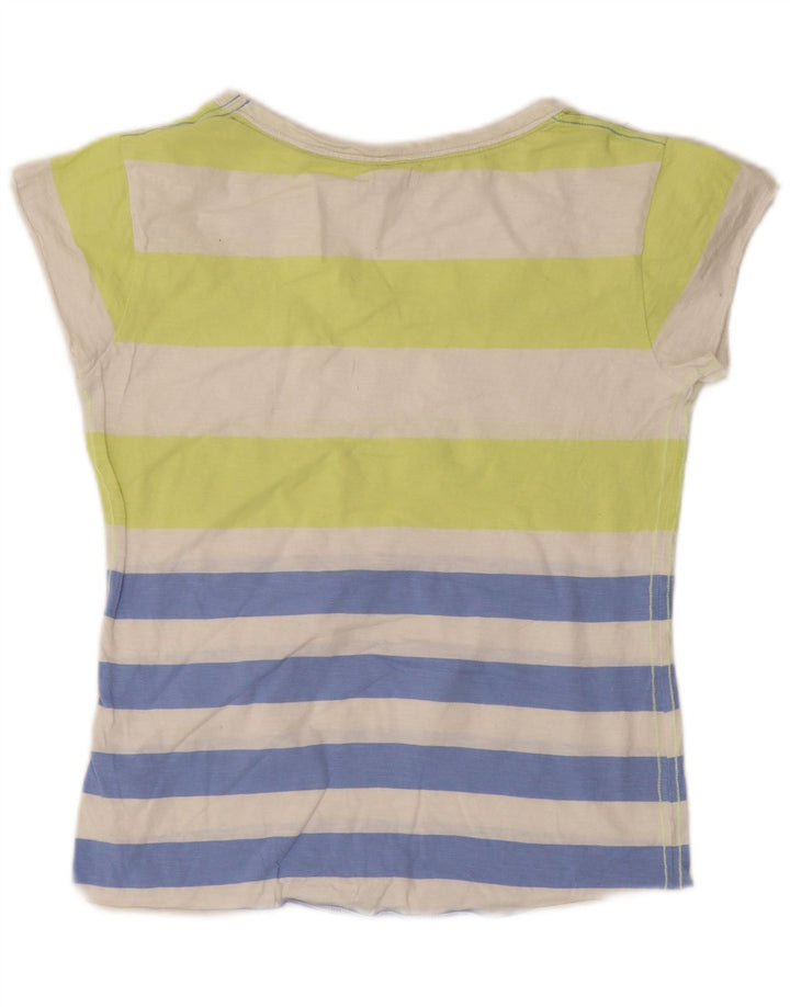 Camiseta feminina White Stuff UK 10 pequena listrada multicolorida