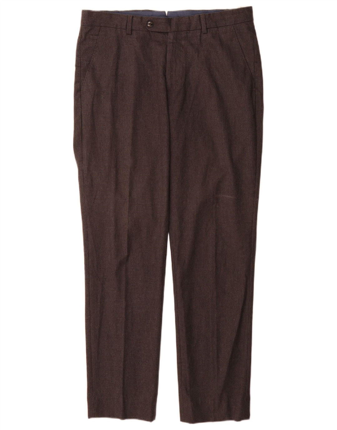 Calça casual masculina Massimo Dutti UE 42 grande W32 L32 cinza Houndstooth